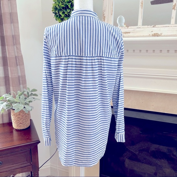Loft Long Sleeve Button Front Blouse Small - Picture 9 of 12